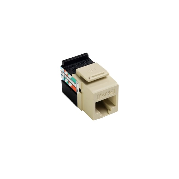 Leviton 1-Port Mod Jack 110 8W8P Utp, T568A/B Cat5E Quickport, Gigamax Ivory 5G108-RI5 - main